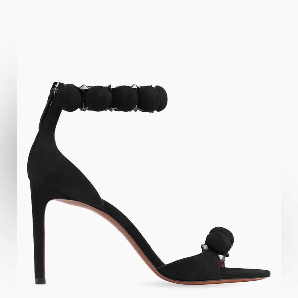 Alaia La Bombe Suede Sandals Goatskin Black- 9.5